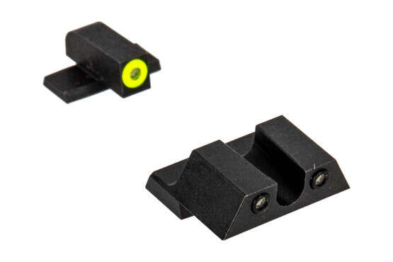 Night Fision Perfect Dot night sight set with U-notch, yellow front and black rear ring for the Springfield XD-S.